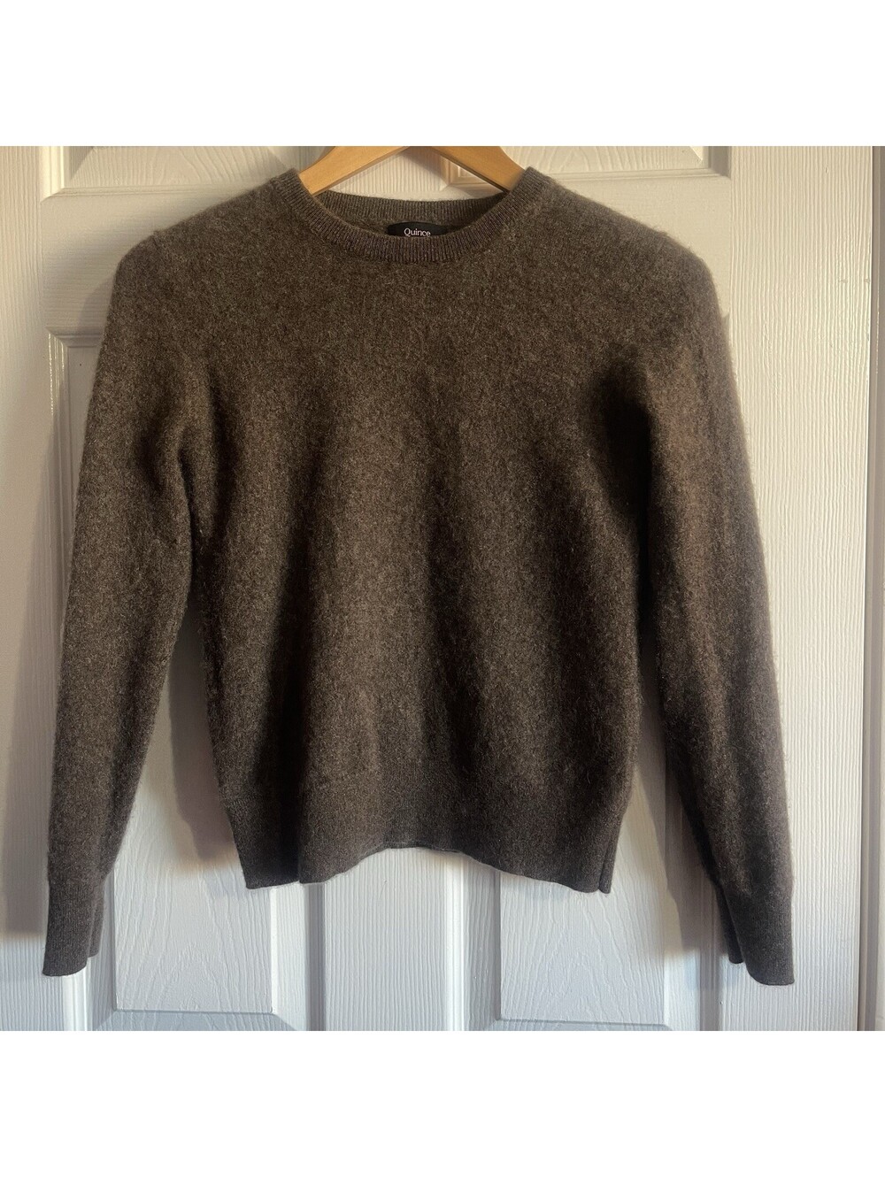 Quince Sz S 100% Mongolian Cashmere Crewneck Sweater Cocoa Brown Extra Soft